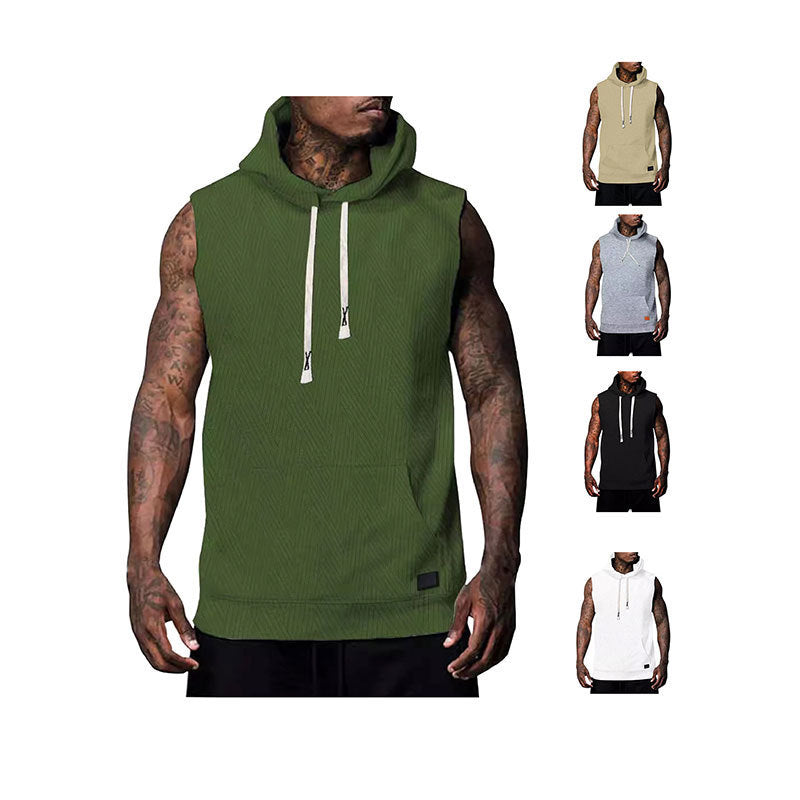 Herren ärmelloses Kapuzenshirt mit strukturiertem Design Echoarchiv