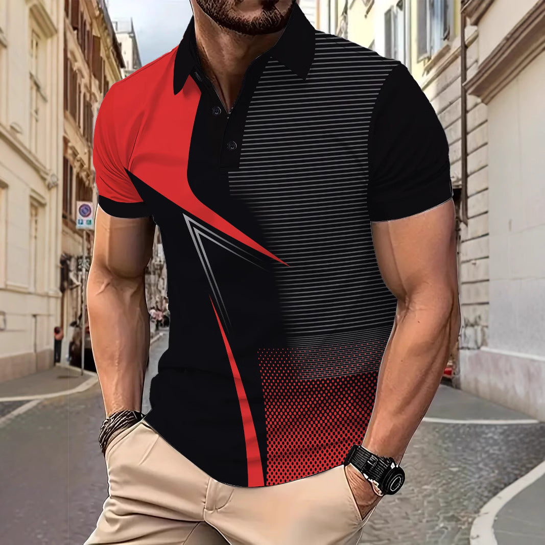 Herren Sportliches Poloshirt mit aufregendem Grafikdesign Echoarchiv