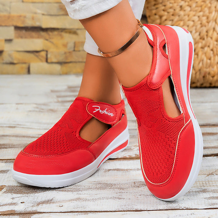 Damen Flexible Slip-On Fitnessschuhe mit atmungsaktiver Netzoberfläche Echo Archiv