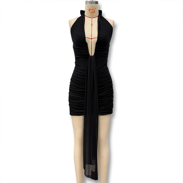 Damen Minikleid mit raffiniertem Tiermuster und tiefem V-Ausschnitt Echo Archiv