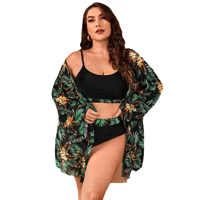 Damen Bikini-Set mit floralem Kimono und funktionalem Oberteil Echo Archiv