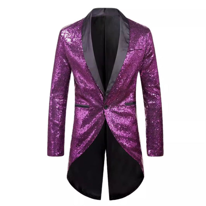 Herren Glitzernder Anzugblazer mit elegantem Schalkragen Echoarchiv