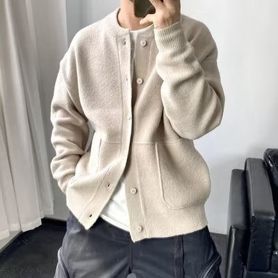 Herren Lässige Strickjacke mit Knopfleiste Echoarchiv