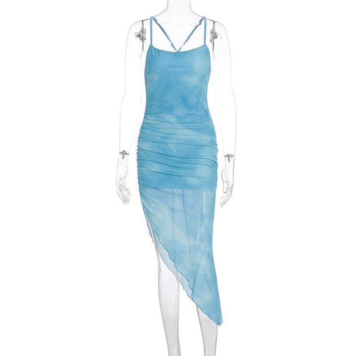 Damen Wickelkleid mit asymmetrischem Schnitt und raffinierten Rüschendetails Echo Archiv
