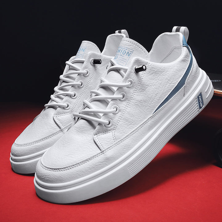 Herren Urbaner Casual-Ledersneaker mit dicker geriffelter Plateausohle und gepolsterter Zunge Echoarchiv