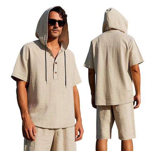 Herren lässiger Freizeit-Hoodie mit kurzer Hose Echoarchiv