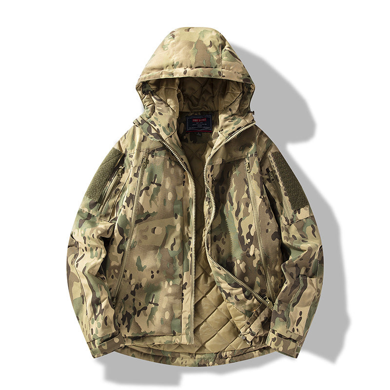 Herren gesteppte taktische Winterjacke mit Kapuze und wasserabweisendem Außenmaterial Echo Archiv