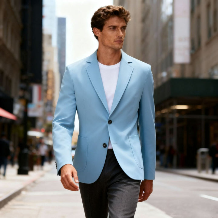 Herren stilvoller Regular-Fit Blazer mit zwei Knöpfen und Taschen Echoarchiv