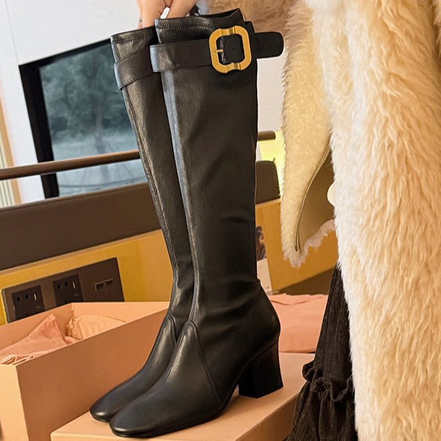Damen Stretch-Stiefelette mit mittlerem Blockabsatz Echo Archiv