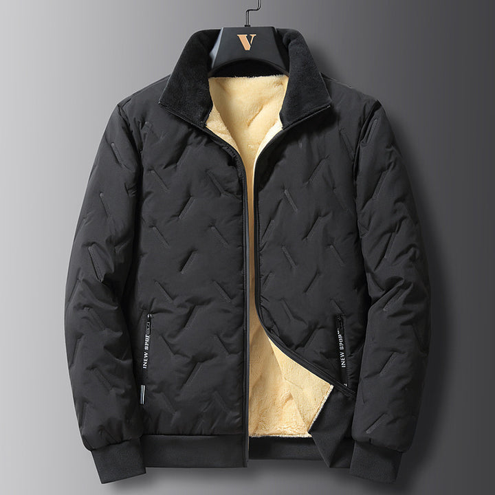 Herren gesteppte Winterjacke mit warmem Fleece-Futter Echoarchiv