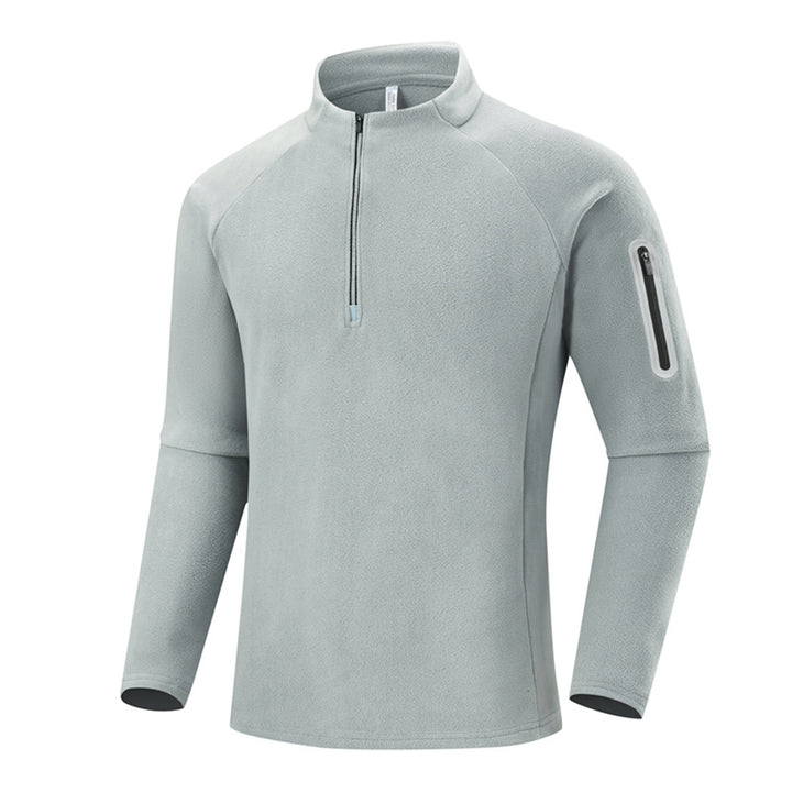 Herren Fleece-Halbzip-Trainingsshirt mit Stehkragen und Ärmel-Reißverschlusstasche Echo Archiv
