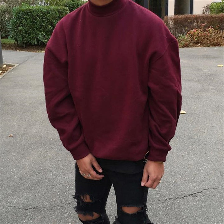 Herren Oversized Pullover mit Stehkragen und weichem Innenfutter Echoarchiv