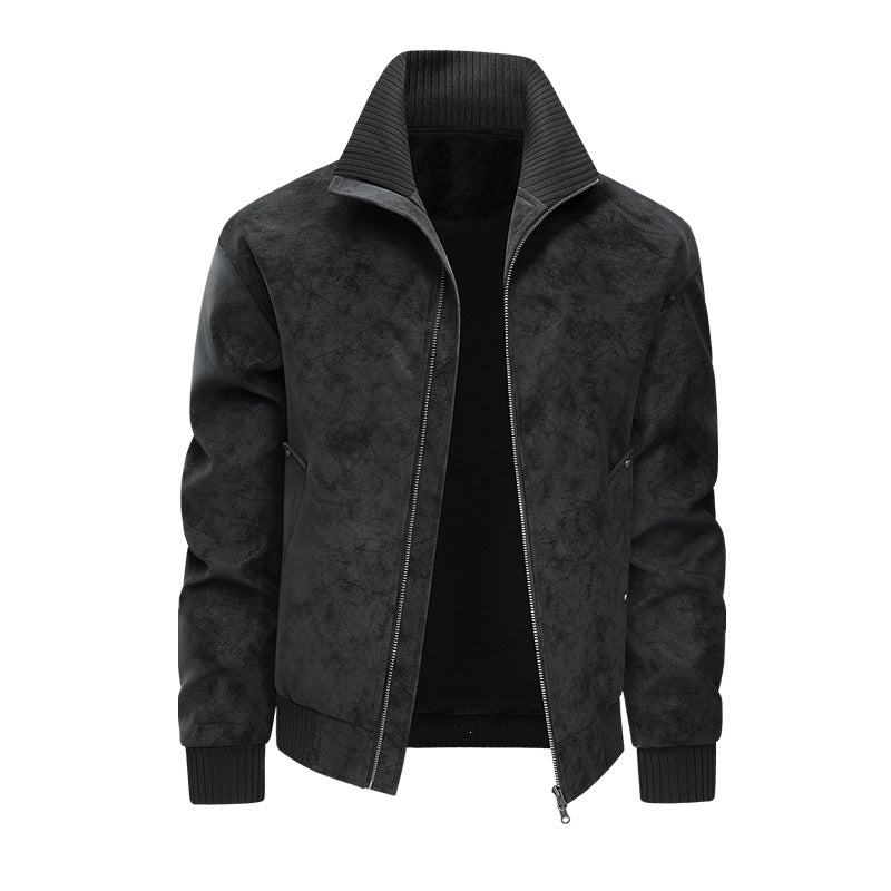 Herren Velours‑Imitat Bomberjacke mit Stehkragen, Thermofutter & Reißverschluss Echoarchiv