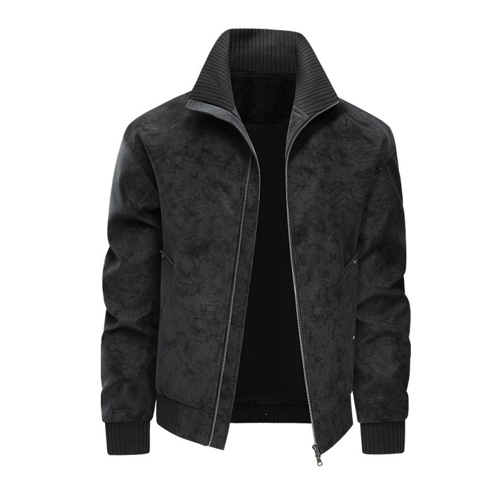 Herren Velours‑Imitat Bomberjacke mit Stehkragen, Thermofutter & Reißverschluss Echoarchiv
