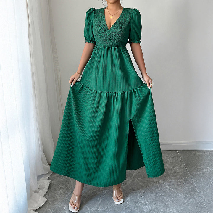 Damen Maxi-Jumpsuit mit gerafften Ärmeln und schwingendem Rock Echo Archiv