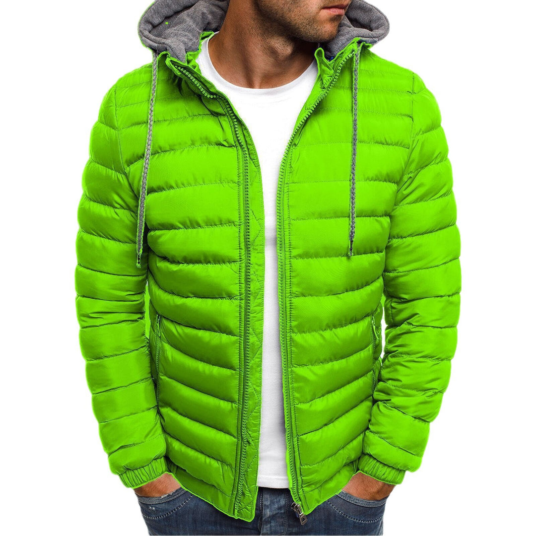 Herren gesteppte Winterjacke mit abnehmbarer Kapuze Echoarchiv