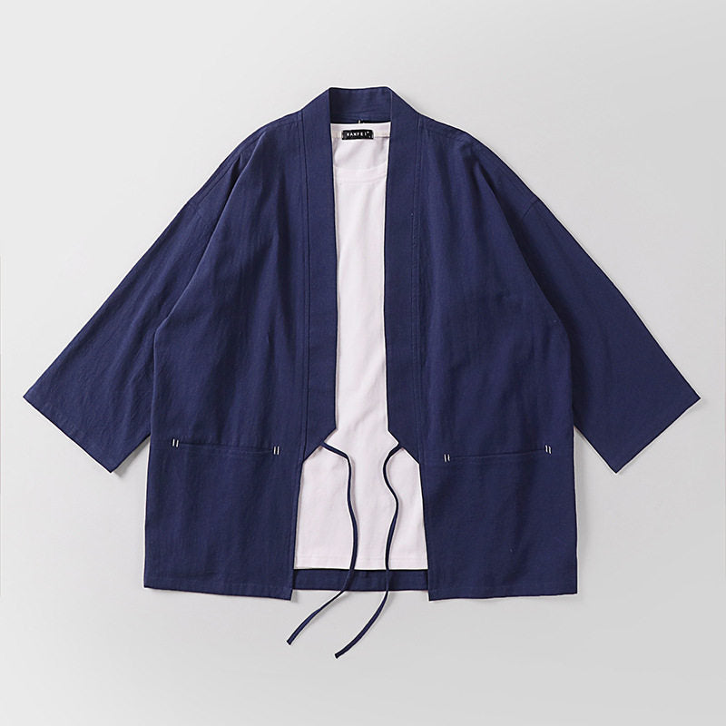 Unisex Kimono-Haori-Jacke mit Bindegürtel und dreiviertelärmeln Echoarchiv