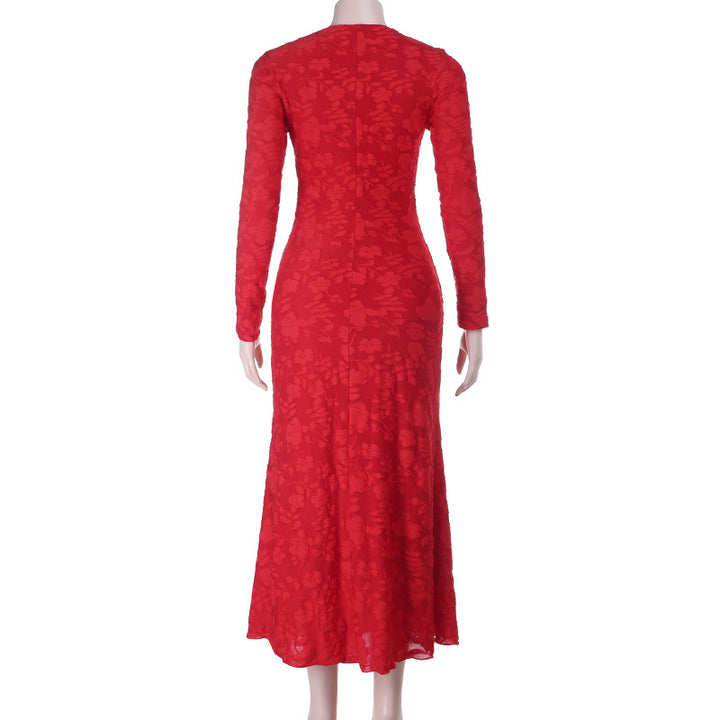 Damen elegantes Maxikleid mit modischem Blumenmuster und raffinierten Langarmdetails Echo Archiv