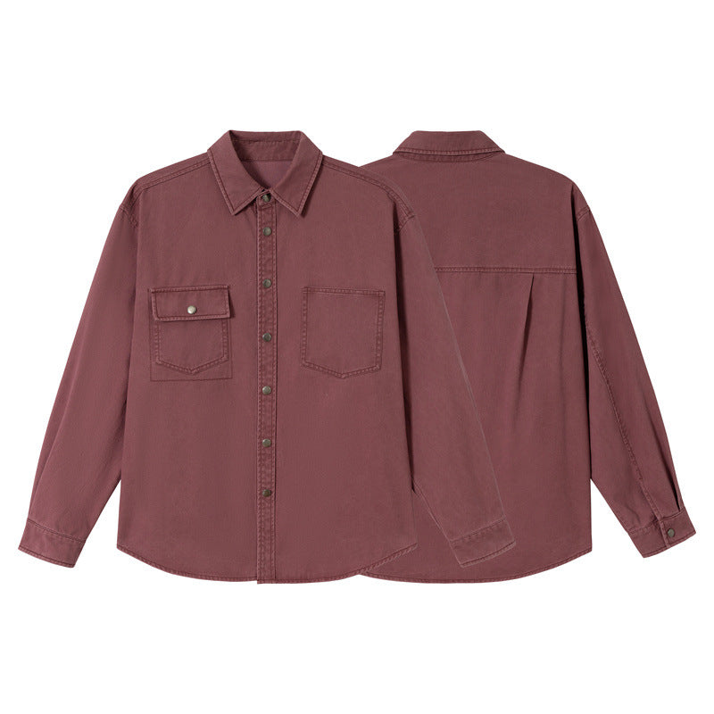 Damen Relaxed-Hemdenjacke aus Baumwoll-Twill mit asymmetrischer Brusttasche Echoarchiv