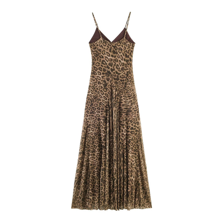 Damen Maxikleid mit elegantem Leo-Print und fließendem Schnitt Echo Archiv