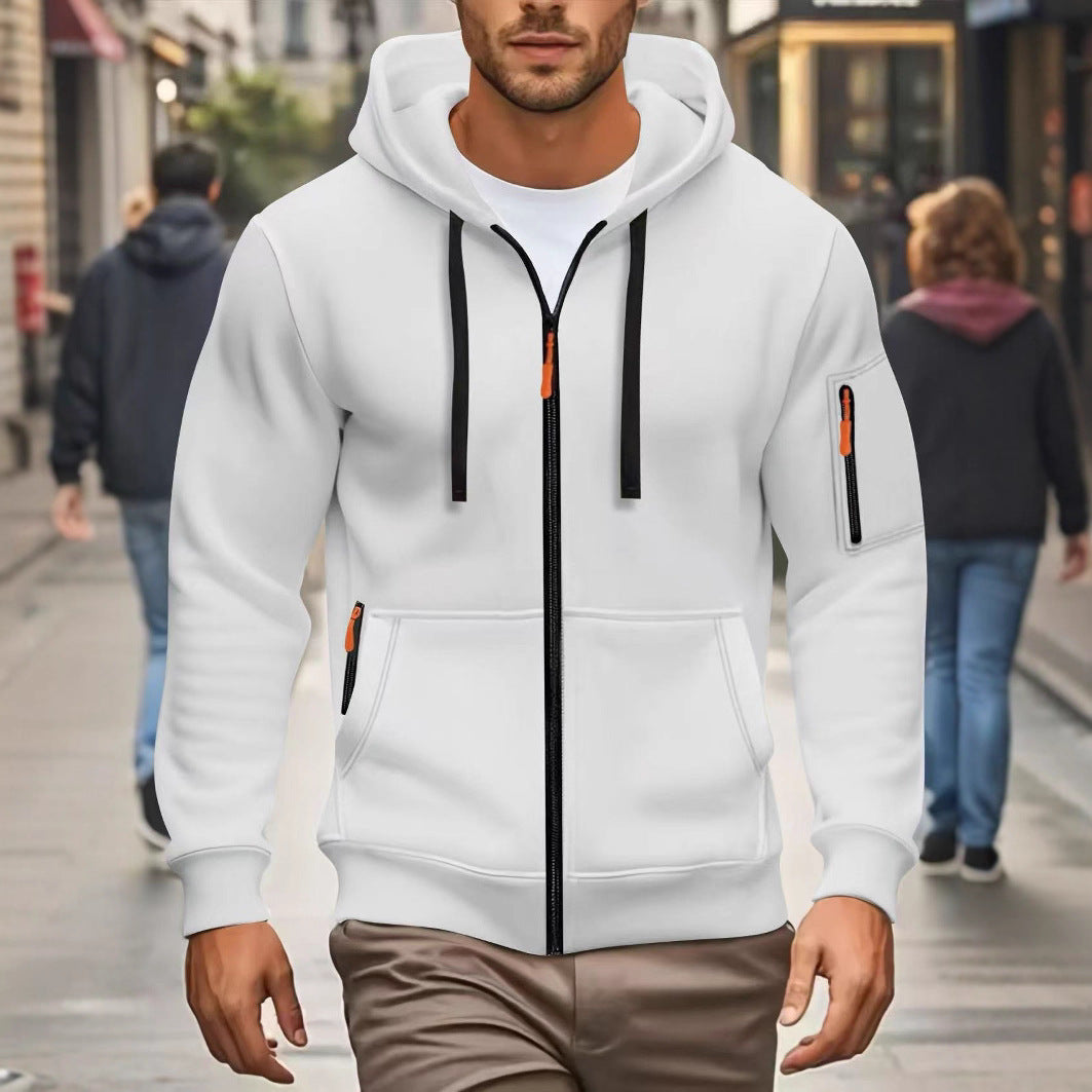 Herren sportliche Kapuzenjacke mit funktionalen Reißverschlusstaschen Echoarchiv