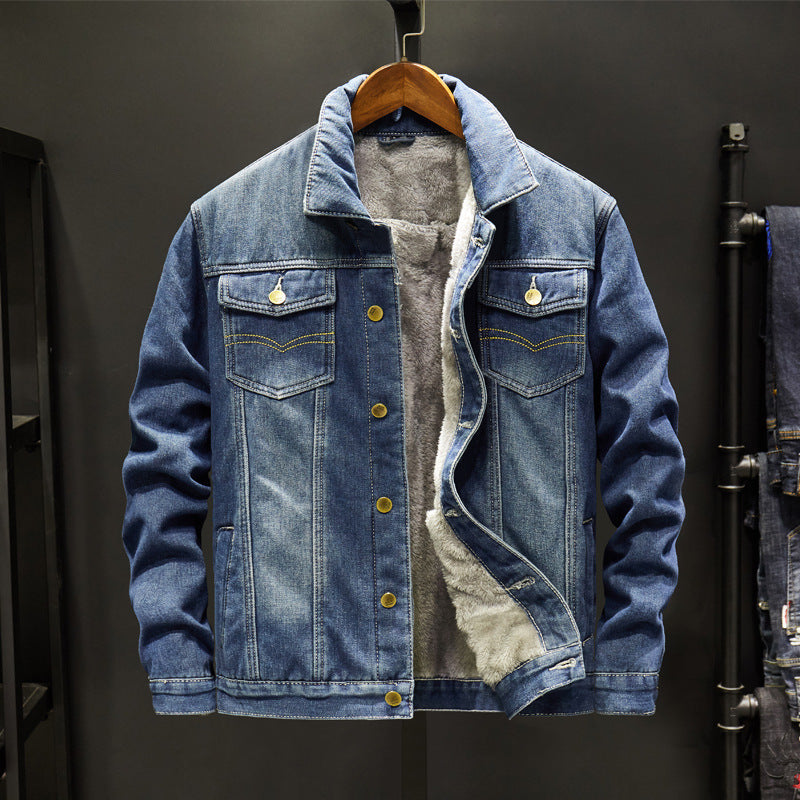 Herren Lässige Denimjacke mit gefüttertem Innenfutter Echoarchiv