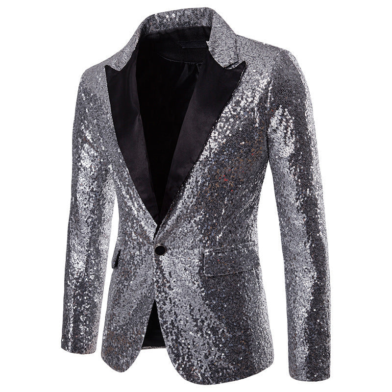 Herren Pailletten-Blazer mit Modernem Schnitt und Luxuriösem Glanz Echoarchiv