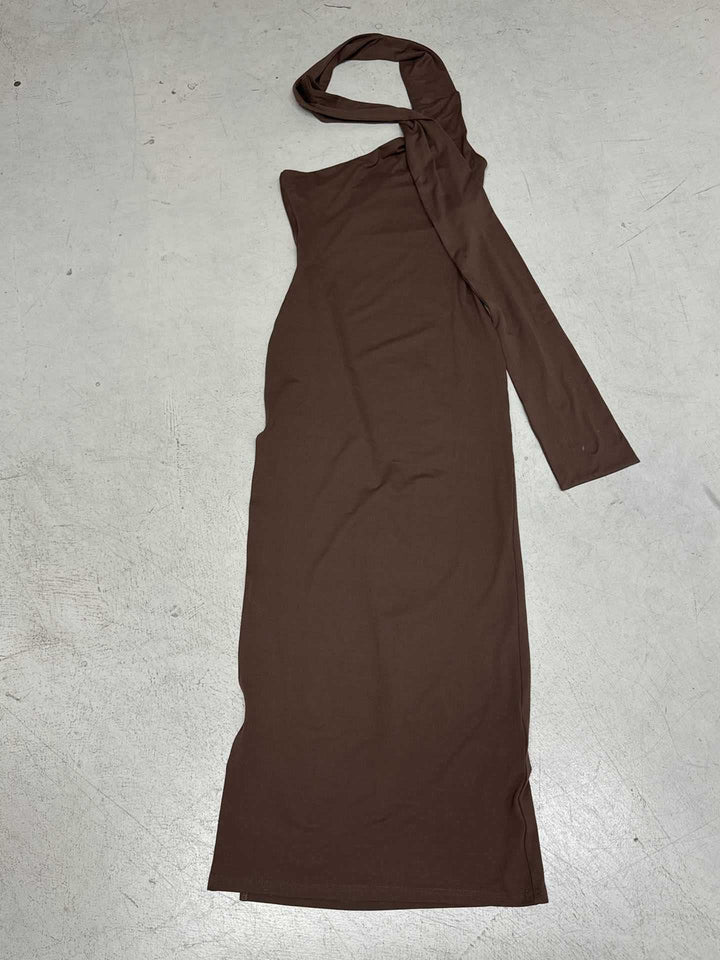 Damen langes Wickelkleid mit asymmetrischem Ausschnitt und eleganter Schal-Detail Echo Archiv