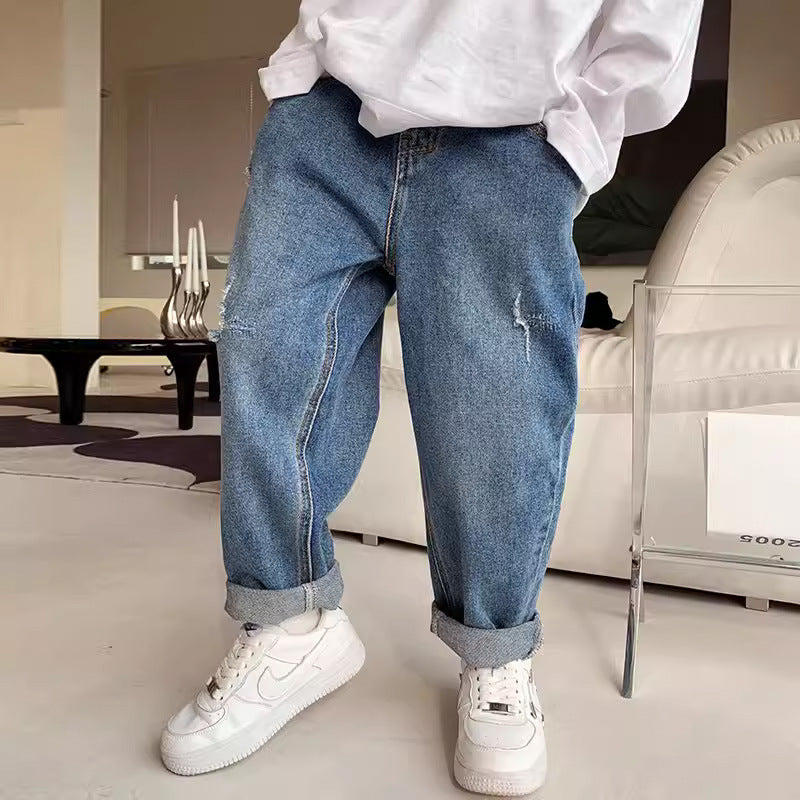 Unisex entspannte Baggy-Jeans mit Vintage-Optik Echo Archiv