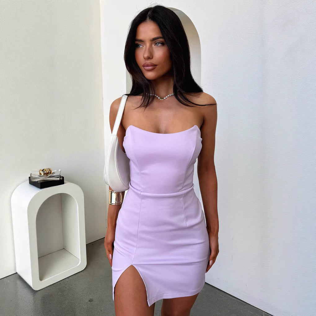 Damen elegantes Minikleid mit femininer Silhouette und seitlichem Schlitz Echo Archiv
