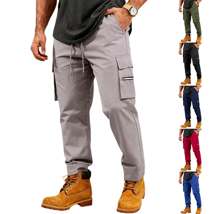 Herren Cargo-Jogginghose mit Multifunktionalen Reißverschluss-Taschen & Elastischem Bündchen – Bravaro