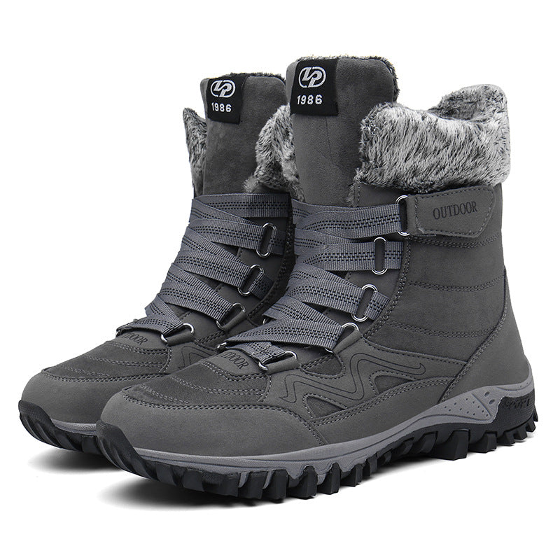 Damen Gefütterte Winter‑Trekkingstiefel mit Kunstfellkragen, schnürsystem und griffiger Offroad‑Profilsohle Echo Archiv