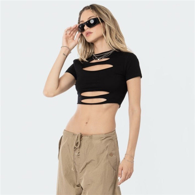 Damen cropped Oberteil mit Cut-Out-Design Echo Archiv