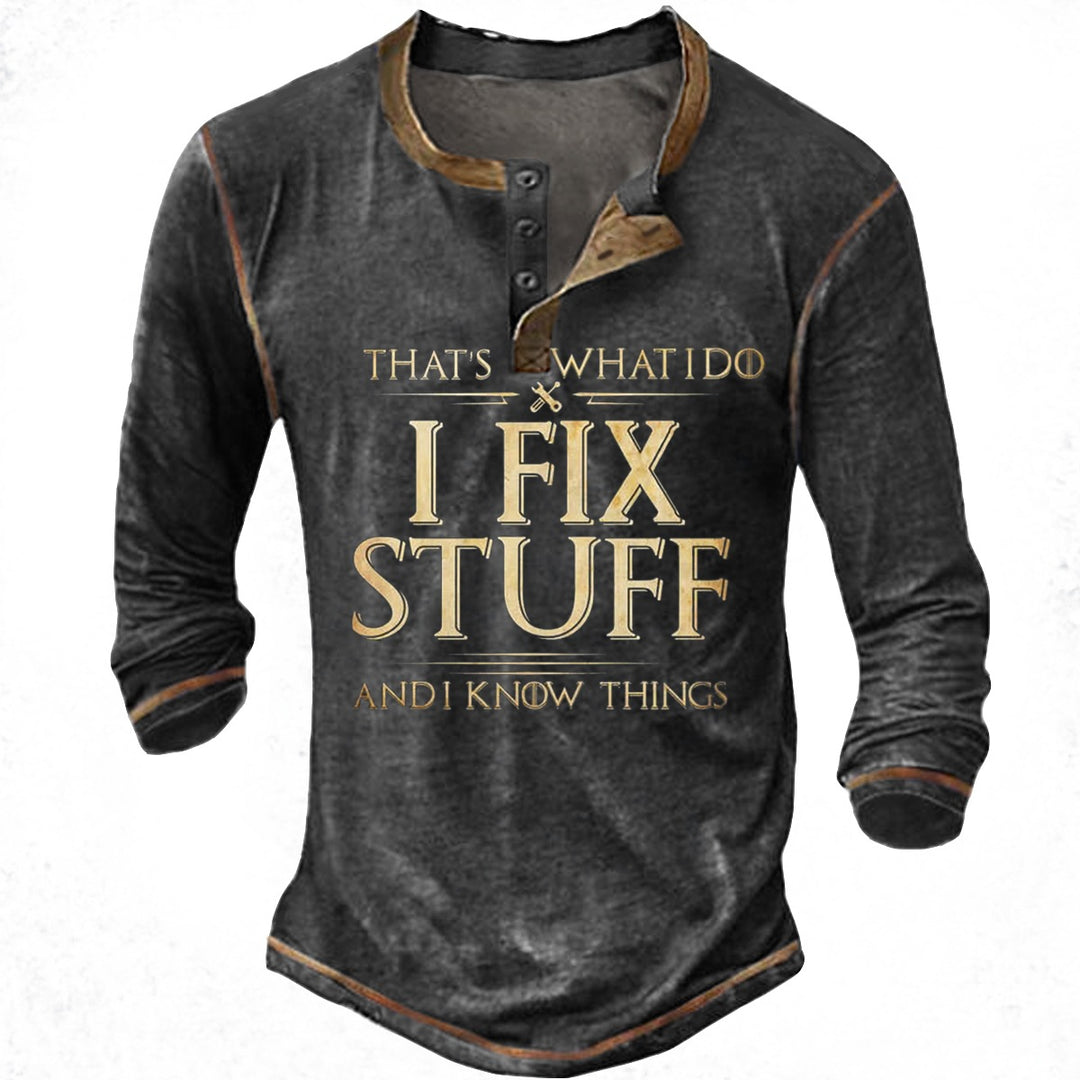 Herren lässiges Langarmshirt mit motivierendem Druck Echoarchiv