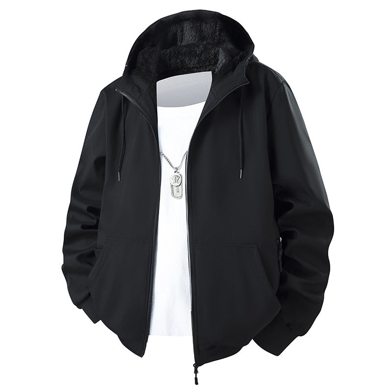 Herren Kapuzenjacke mit Teddyfutter, windabweisendem Außenstoff und geradem Schnitt Echo Archiv