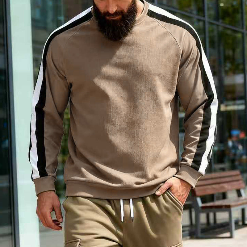 Herren sportlicher Sweatshirt mit Raglanärmeln und dekorativen Streifen Echoarchiv