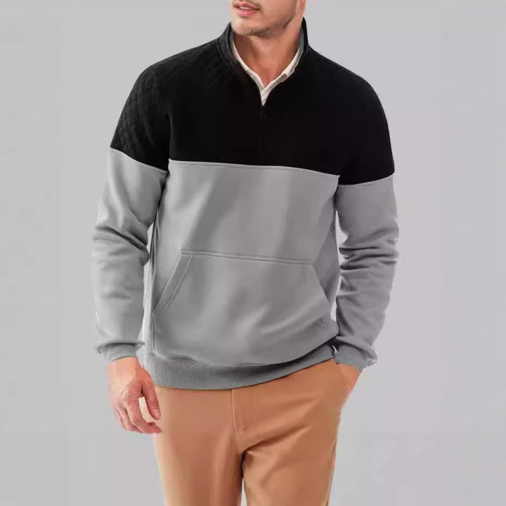Herren Sportiver Pullover mit Stehkragen und Taschen Echoarchiv