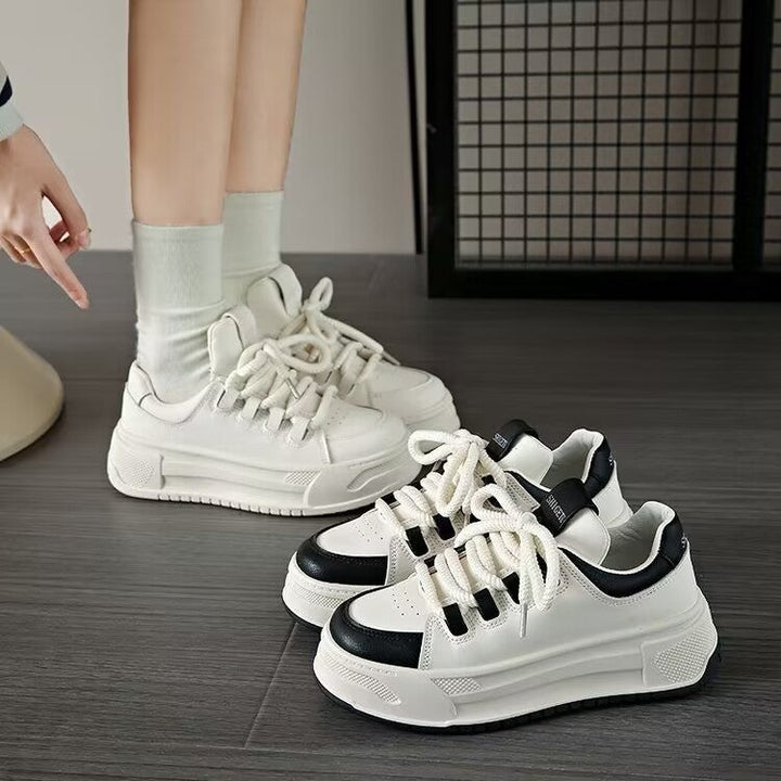 Damen modische Sneakers mit durchgehendem Plateau und elastischen Schnürsenkeln Echo Archiv