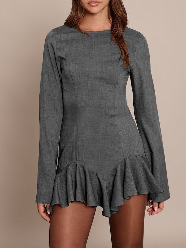 Damen Elegantes Wickelkleid mit Rüschensaum Echo Archiv