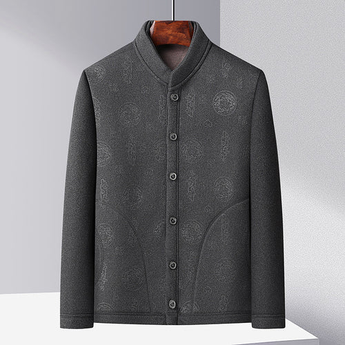 Herren modische Strickjacke mit hochgeschlossenem Kragen und Knopfleiste Echoarchiv