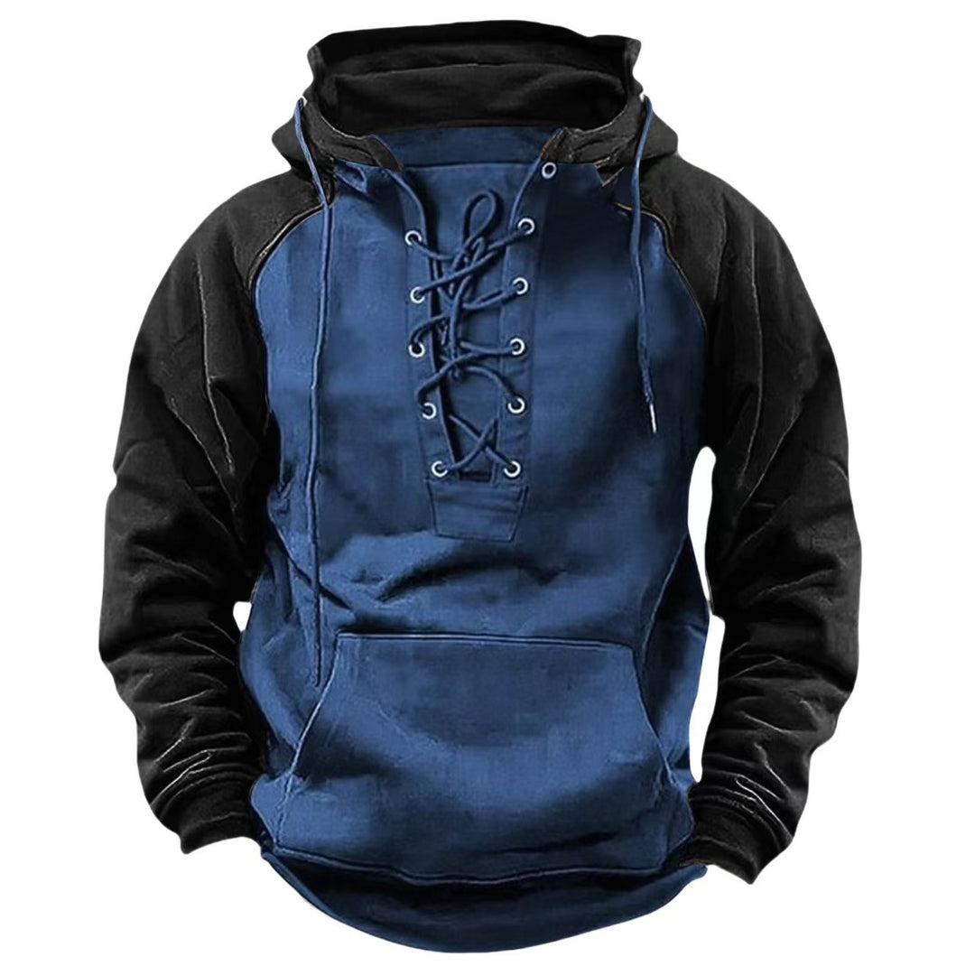 Herren lässiger Kapuzenpullover mit modernem Schnürdesign Echoarchiv