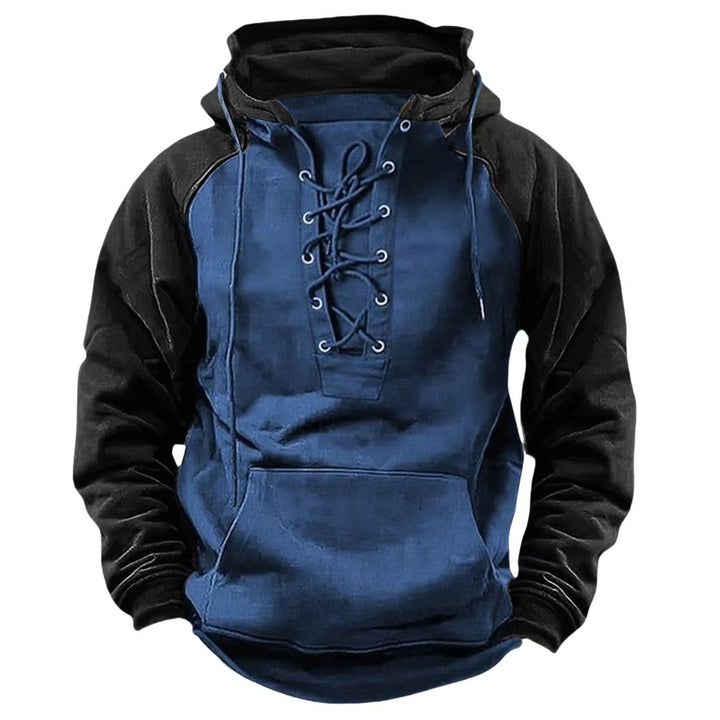 Herren lässiger Kapuzenpullover mit modernem Schnürdesign Echoarchiv