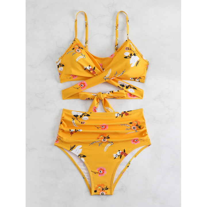 Damen Bikiniset mit hohem Bund und geknotetem Oberteil Echo Archiv