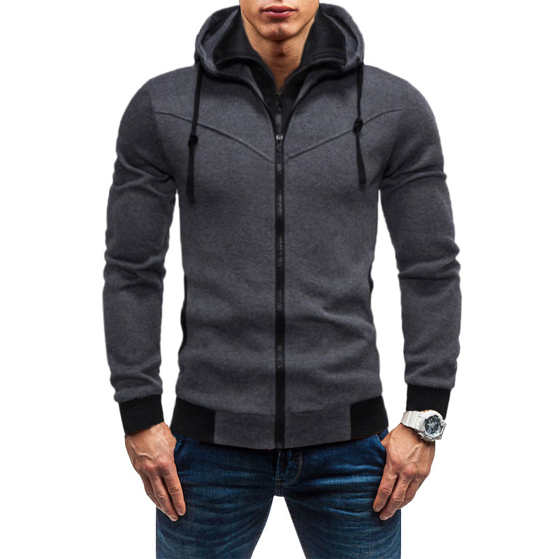 Herren körperbetonter Hoodie mit innovativem Reißverschluss-Design Echoarchiv
