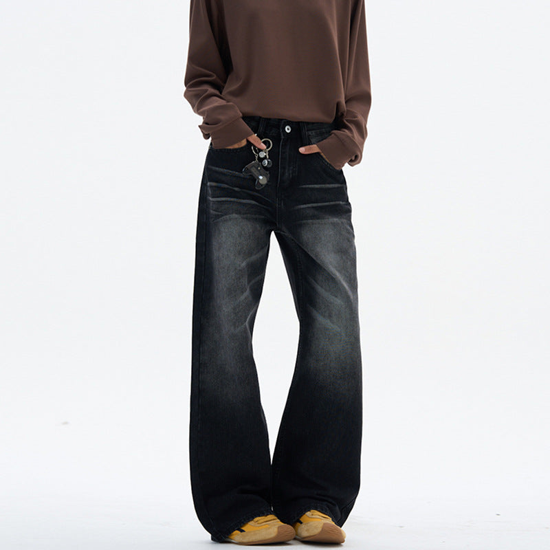 Damen Superweite Baggy-Jeans mit Schlüsselanhänger-Chain und bodenlanger Palazzo-Silhouette Echo Archiv