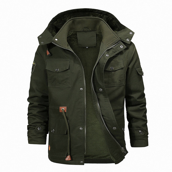 Herren nan thermisch gefütterter Canvas-Fieldparka mit Teddyinnenfutter, Kapuze und multifunktionalen Taschen Echo Archiv