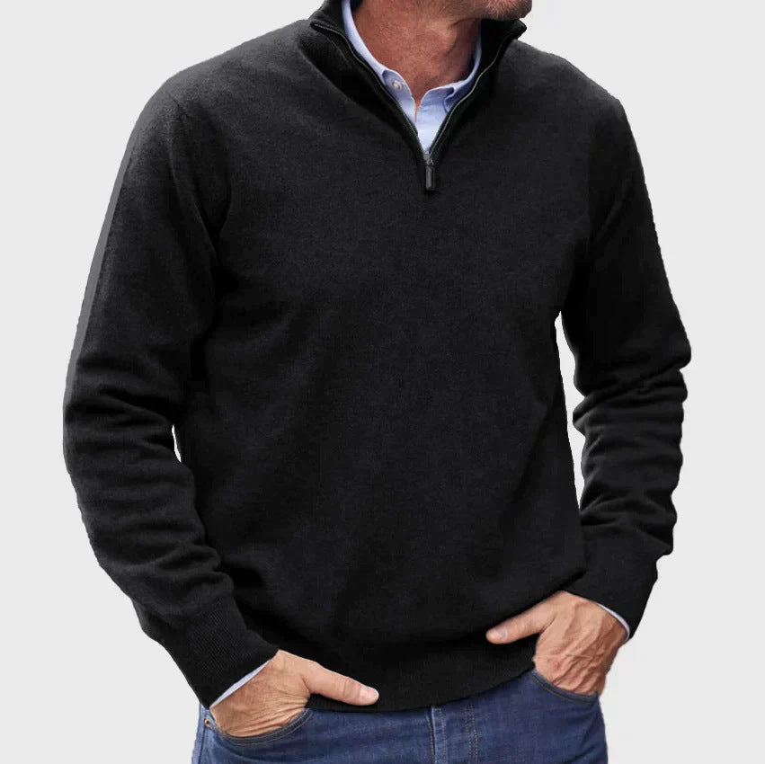 Herren Hochwertiger Strickpullover mit Stehkragen – Norvane
