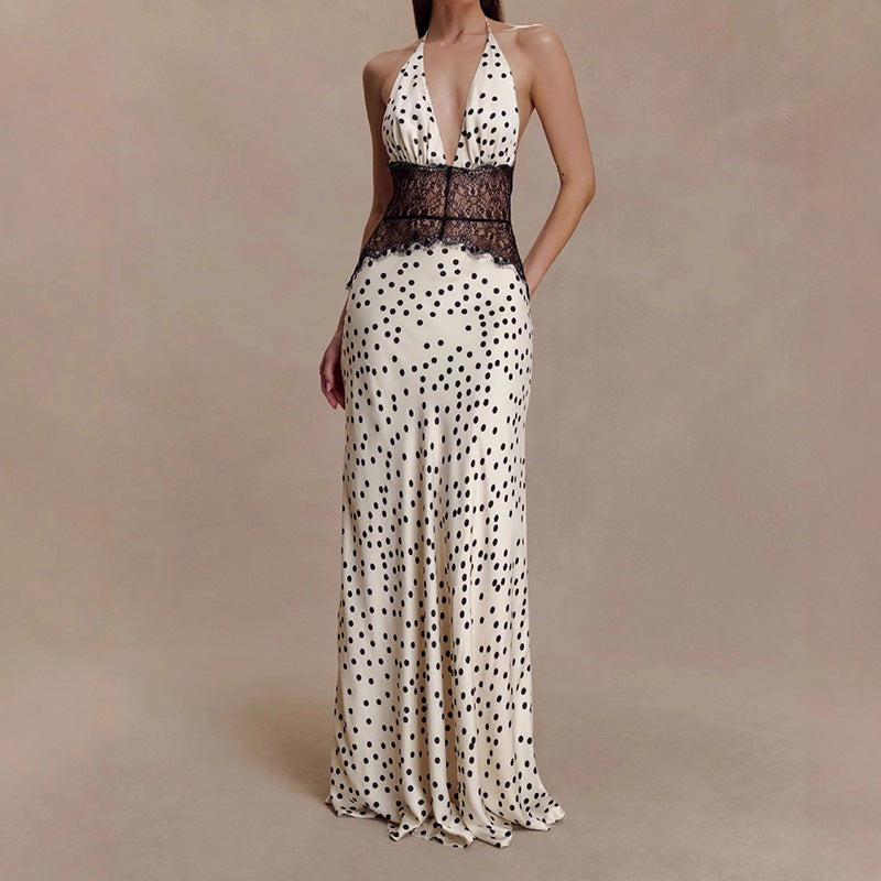 Damen Elegantes Abendkleid mit Spitzeneinsatz Echo Archiv