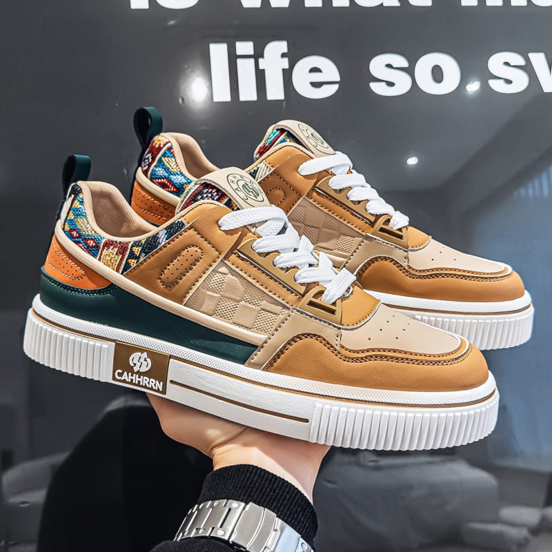 Herren stylische Plateausneaker mit gepolstertem Schaftkragen, geprägten Overlays und griffiger Plattformsohle – Norré