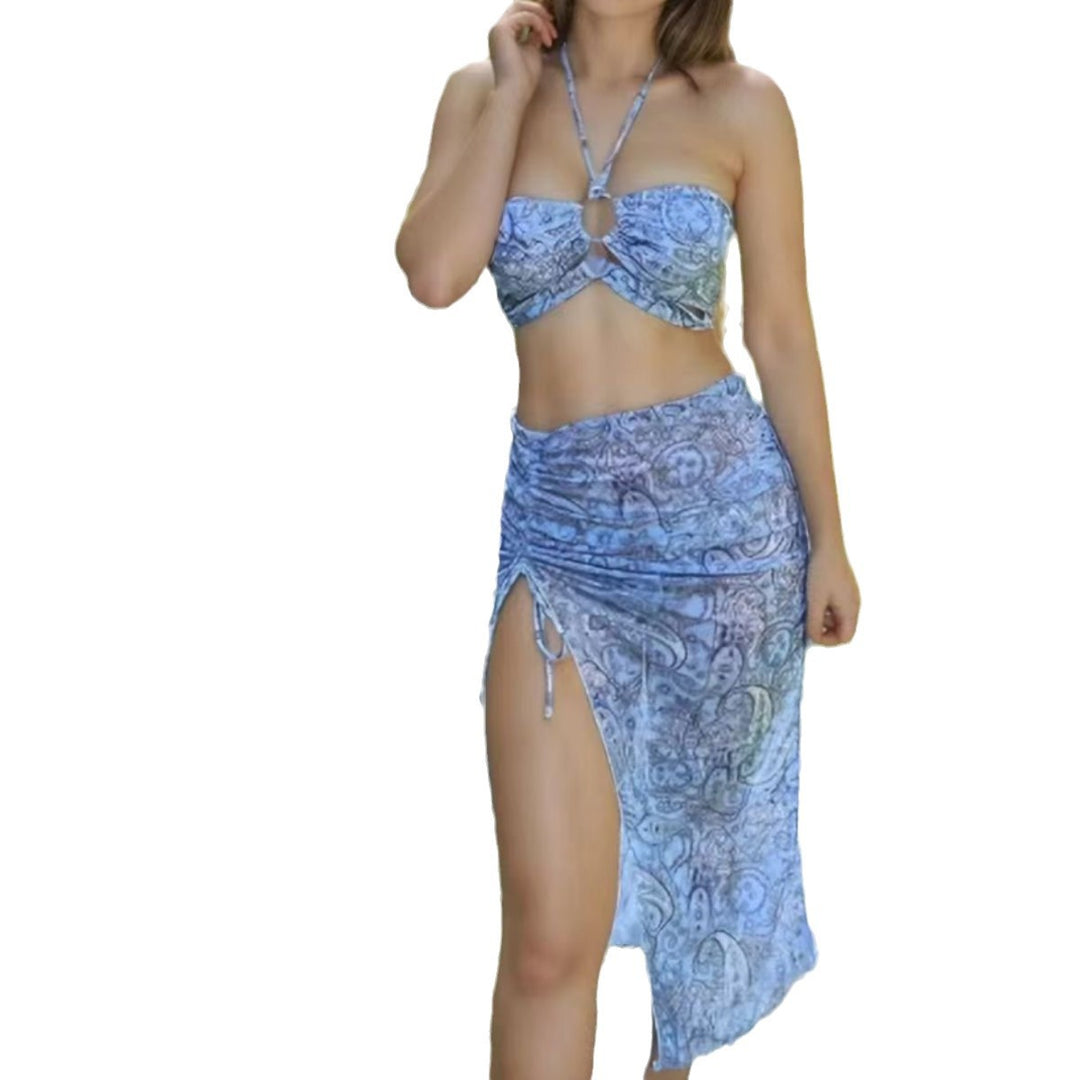 Damen Strand-Bikini mit Raffung und elegantem Muster Echo Archiv
